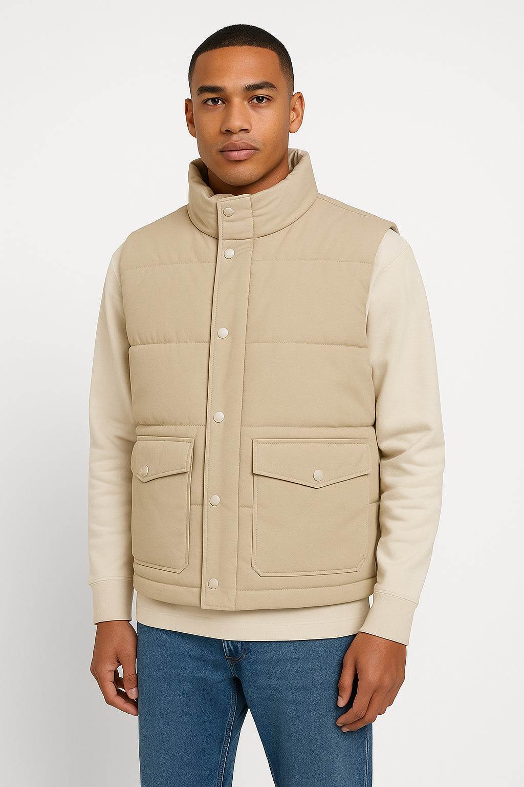 HNVAVQ Gilet imbottito Gilet Uomo Gilet in piuma Giacca senza maniche Gilet imbottito