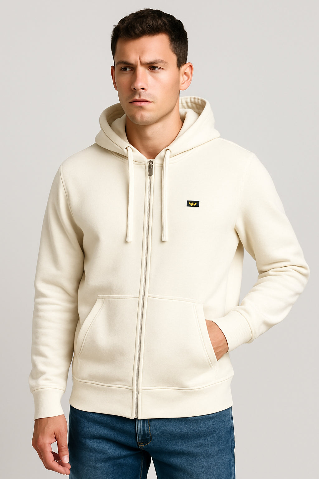 Felpa con Cappuccio Zip Armata di Mare Avorio M