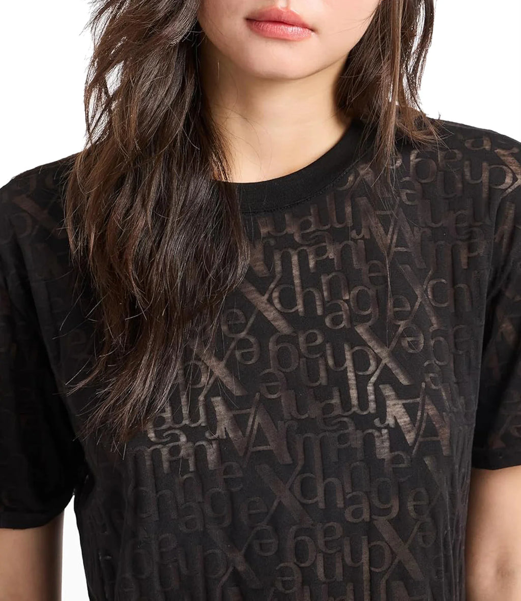 Camiseta ArmaniExchange de algodón cuello redondo para mujer