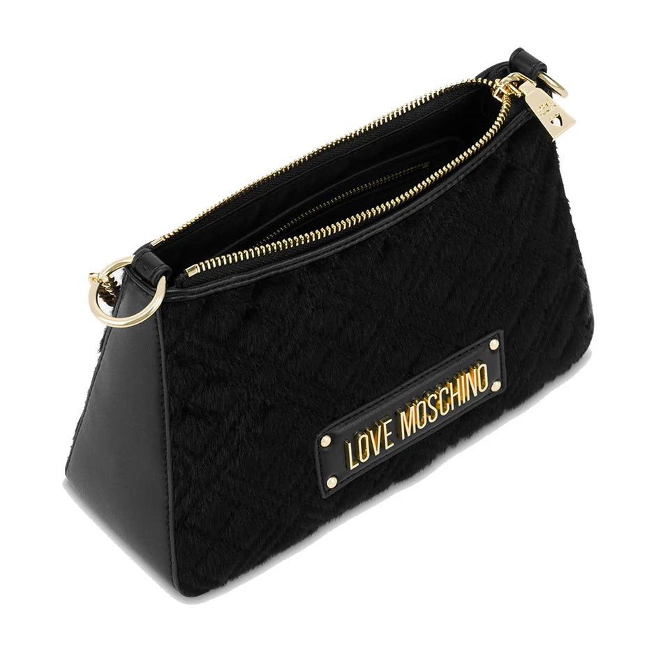 Sac MoschinoLove avec logo lettrage en EcoFur noir JC4135