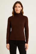 Jersey de Mujer Cuello Semi-alto en Algodón Gattinoni