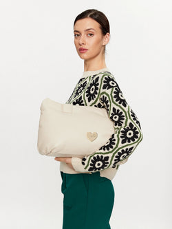 MoschinoLove Damen-Handtasche Schulter-/Umhängetasche aus PU Puffy JC4271PP0HKN0110 Ecru