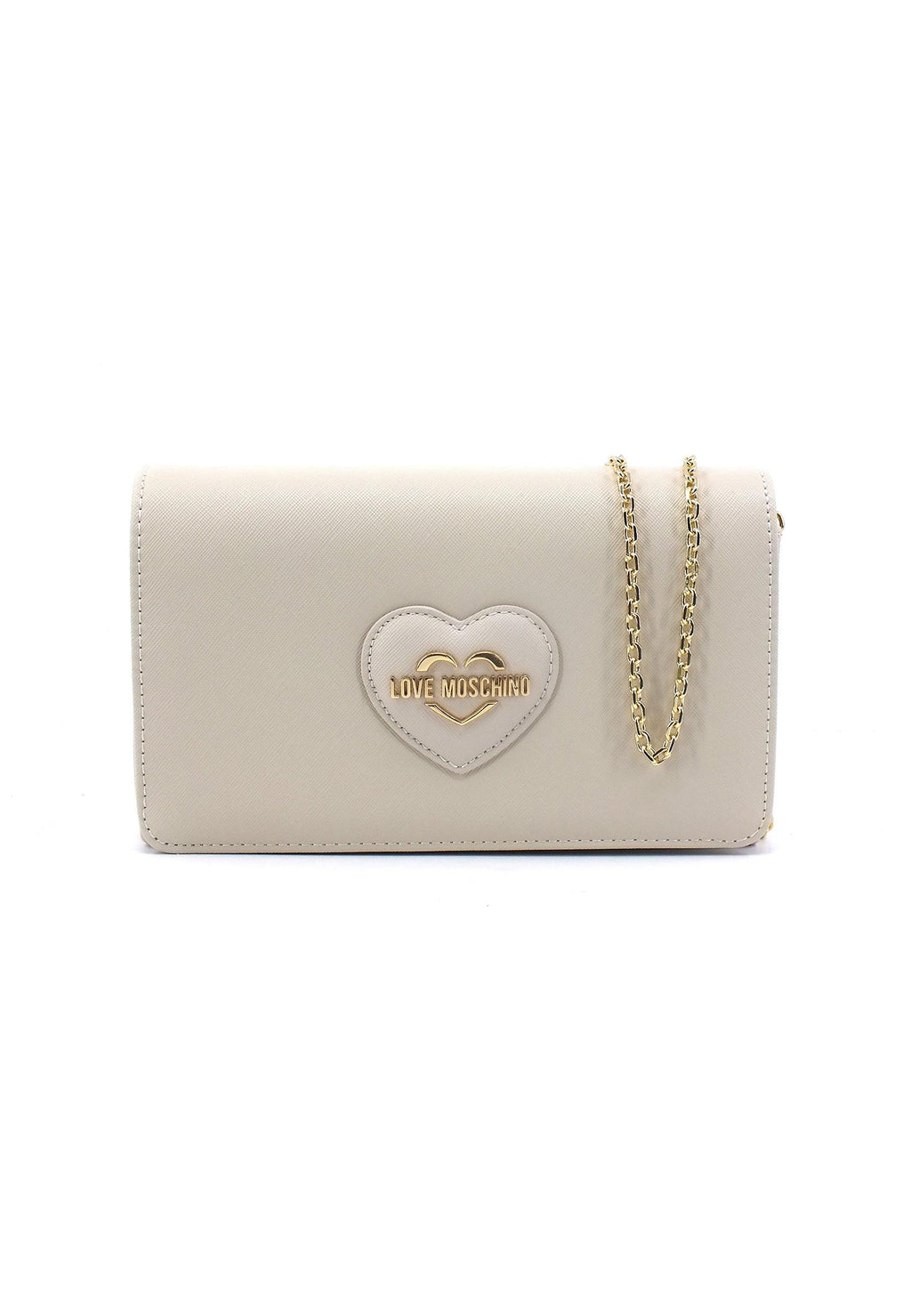 Sac à main bandoulière Moschino lettering en métal doré Lovely Love