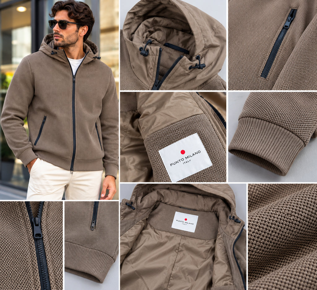 Giubbino Maglia Cappuccio Punto Milano