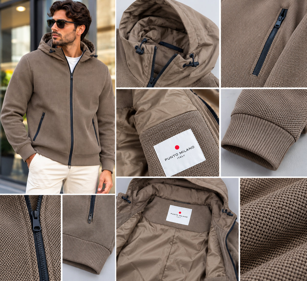 Giubbino Maglia Cappuccio Punto Milano
