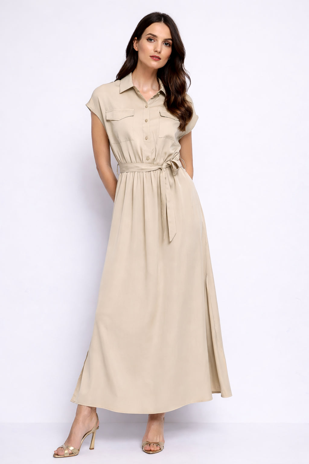 Abito Gaudi Vestito Chemisier Elegante beige