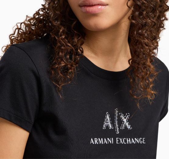 T-Shirt Donna ArmaniExchange Rhinestones