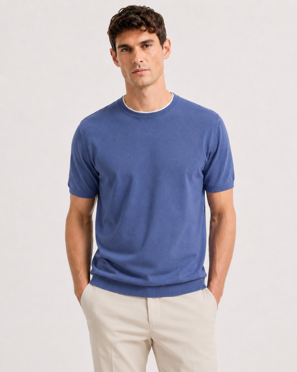 Maglia Girocollo in Cotone Punto Milano