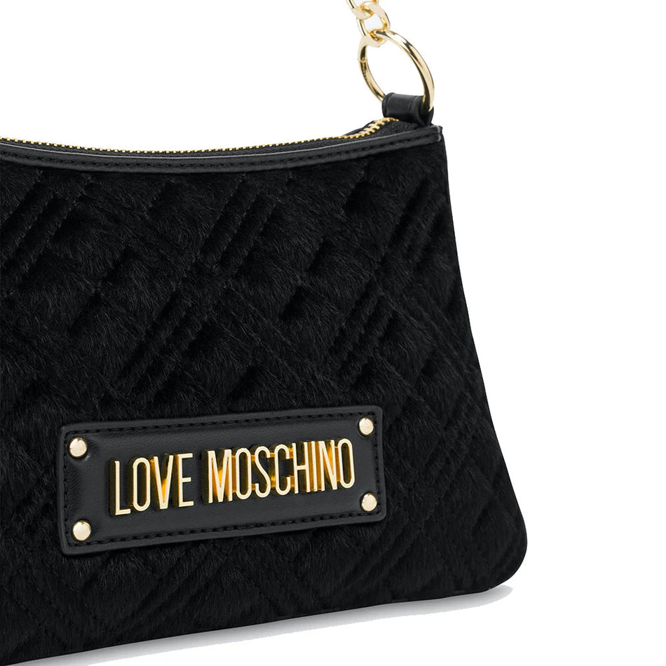 Sac MoschinoLove avec logo lettrage en EcoFur noir JC4135