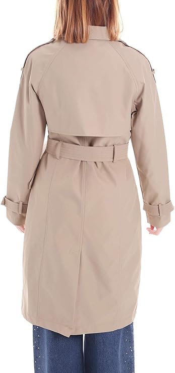 Trench Donna Doppiopetto con Cintura Impermeabile Yes Zee