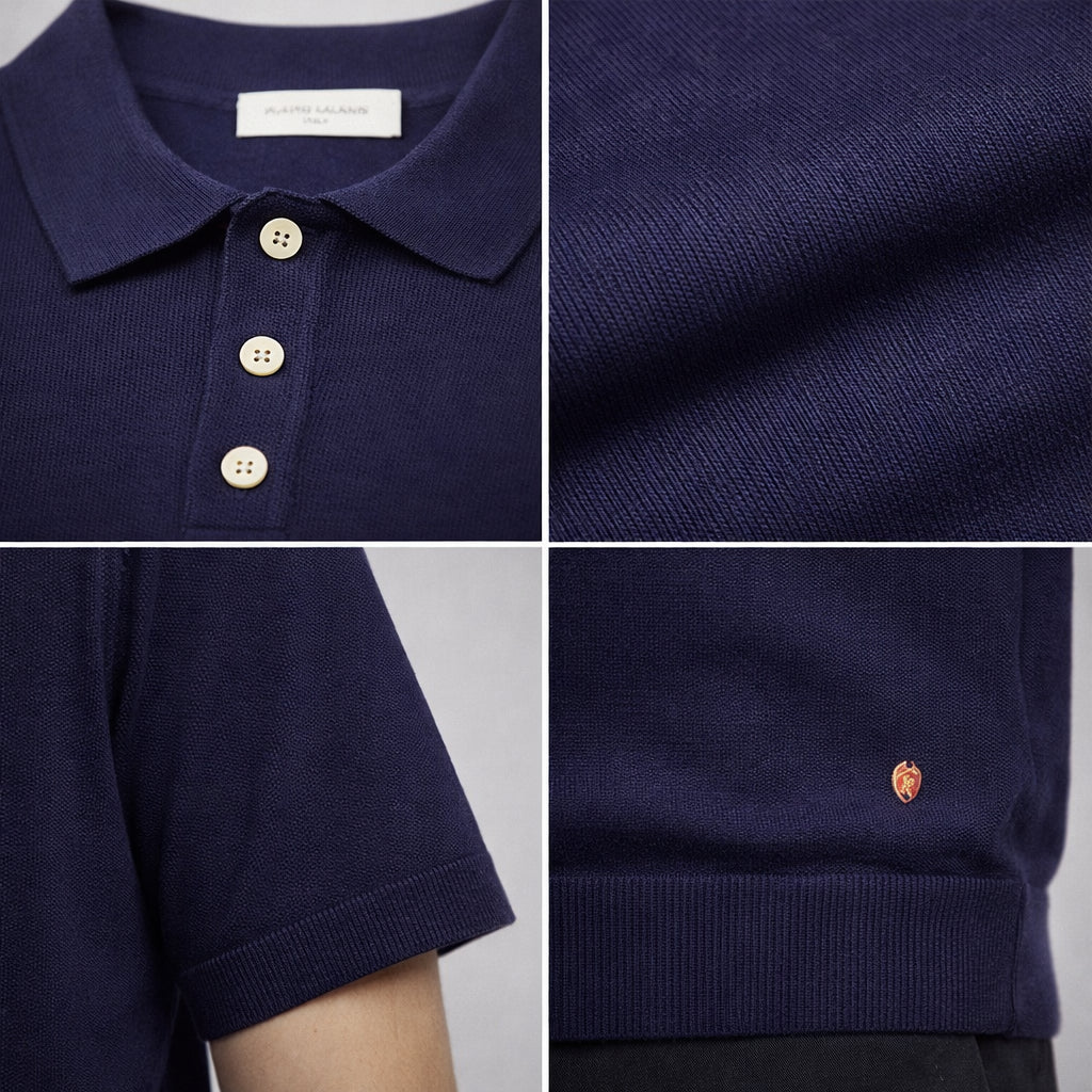 Polo en lin mélangé, maille Milano