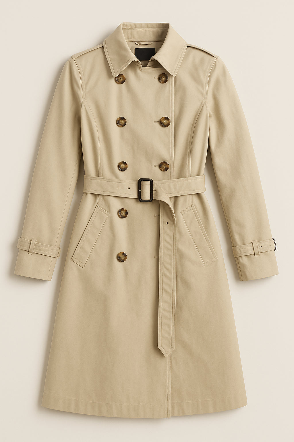 Trench Gattinoni Donna Classico Nero con Cintura