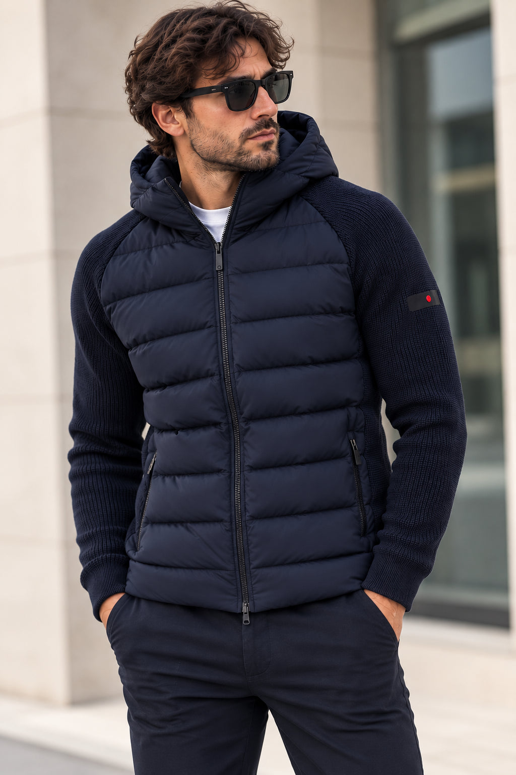 Giubbino Bimateriale Piumino Maglia Punto Milano