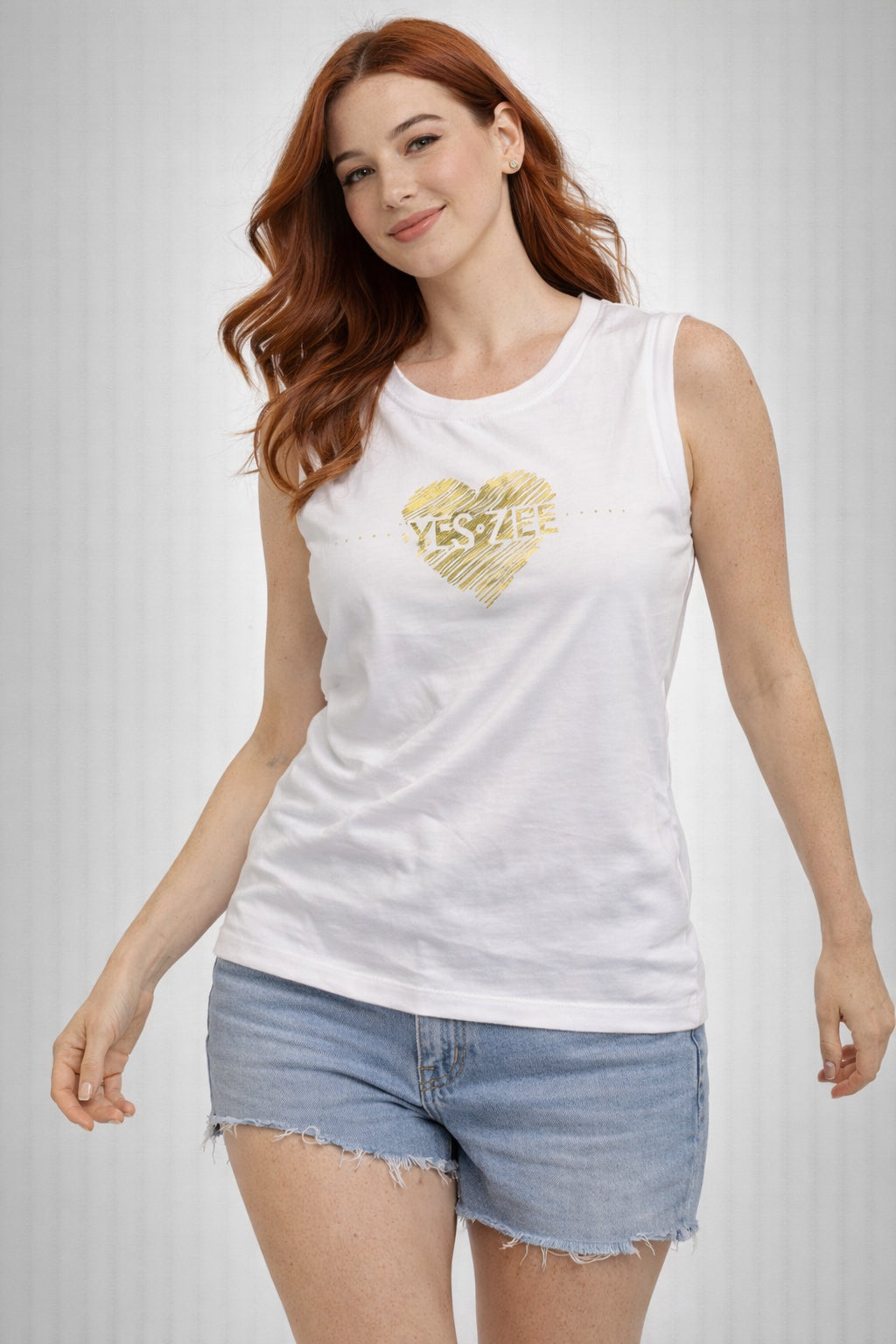 Top Donna YES ZEE  Cuore Oro