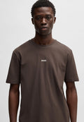 T-shirt basique ouvert marron HUGOBOSS