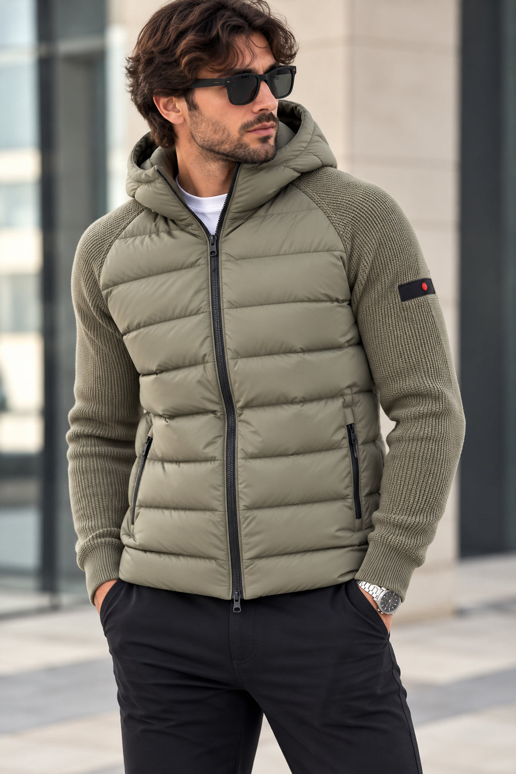Giubbino Bimateriale Piumino Maglia Punto Milano