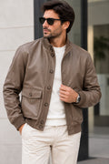 Jacke aus Punto Milano mit Fellfutter innen