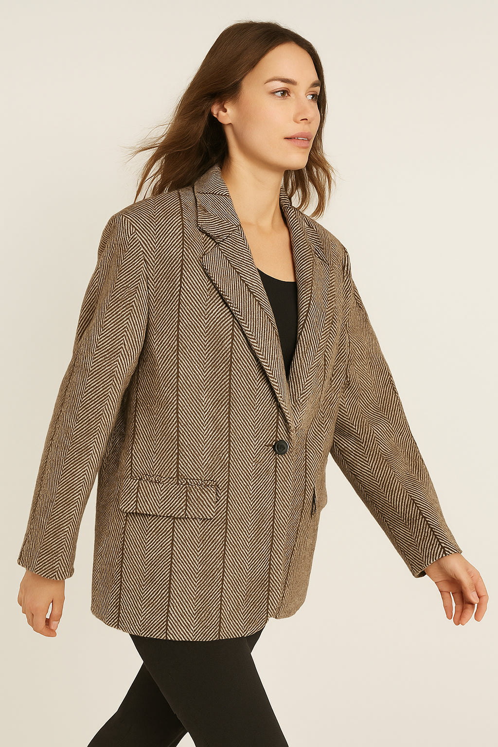 Giacca Oversize Donna in Spina di Pesce