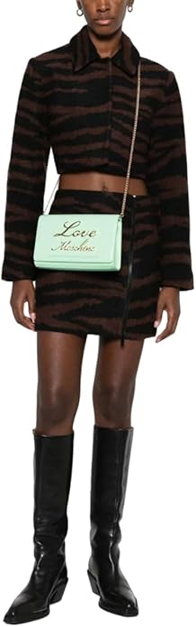 Borsetta Mano TracollaMoschino Lettering metallo dorato Lovely Love