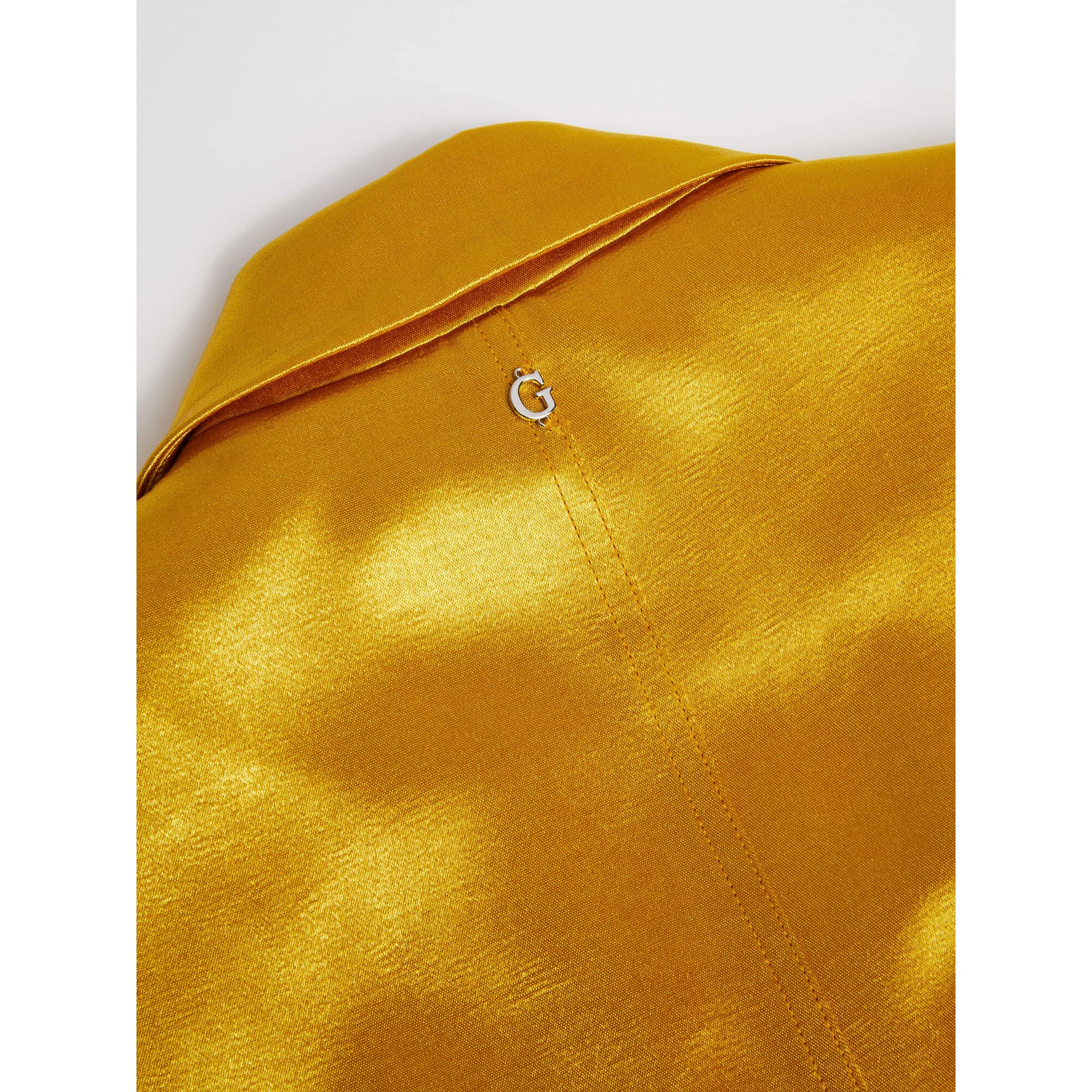 Giacca Donna GuessChampagne Oro Satin  Blazer Elegante Slim Fit