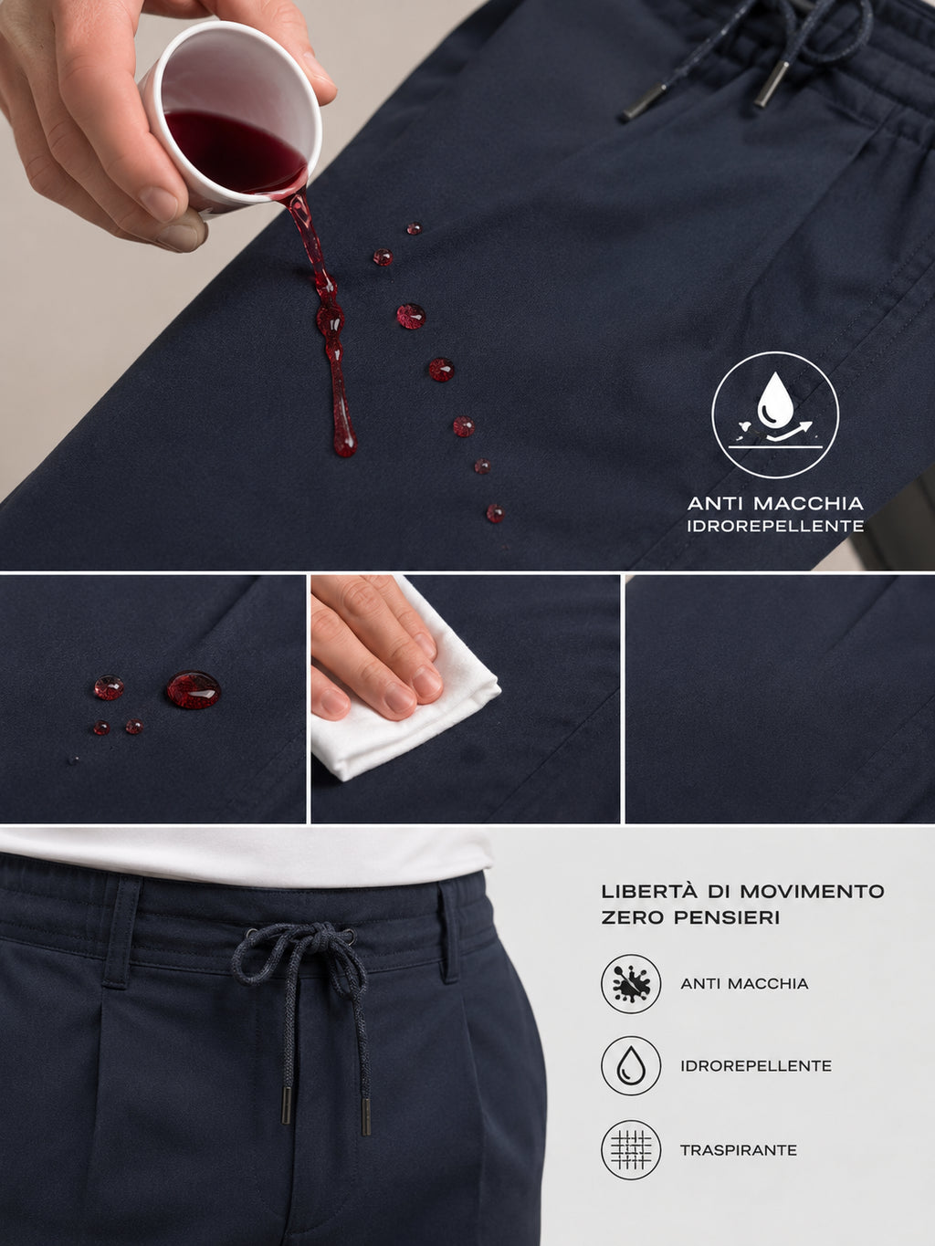 Pantalone Tecnico Estivo Anti-Macchia Punto Milano Italy