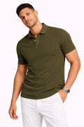 Polo Battisti Verde Militare Cotone Estivo