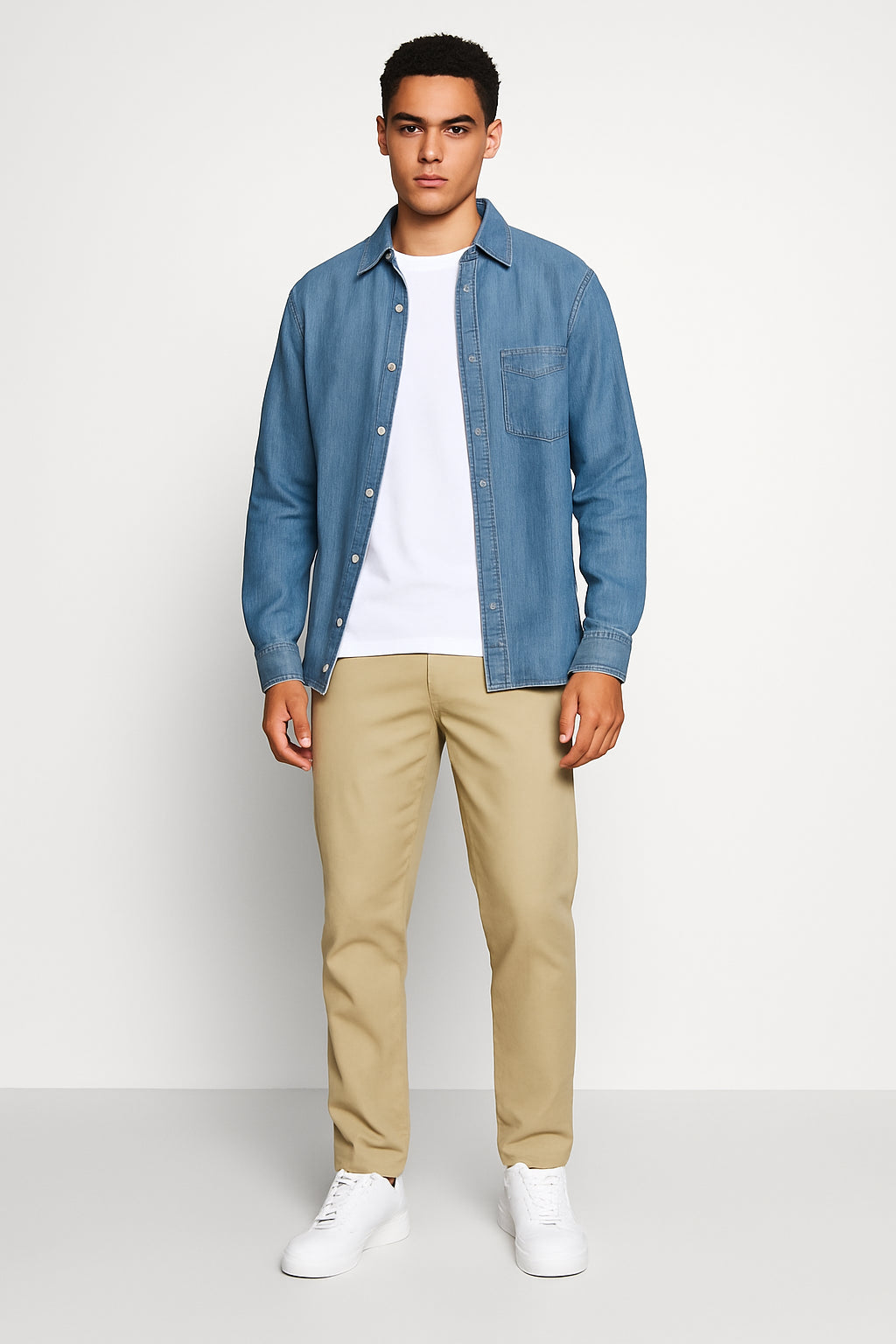Camicia Jeans Stile Casual Sportivo