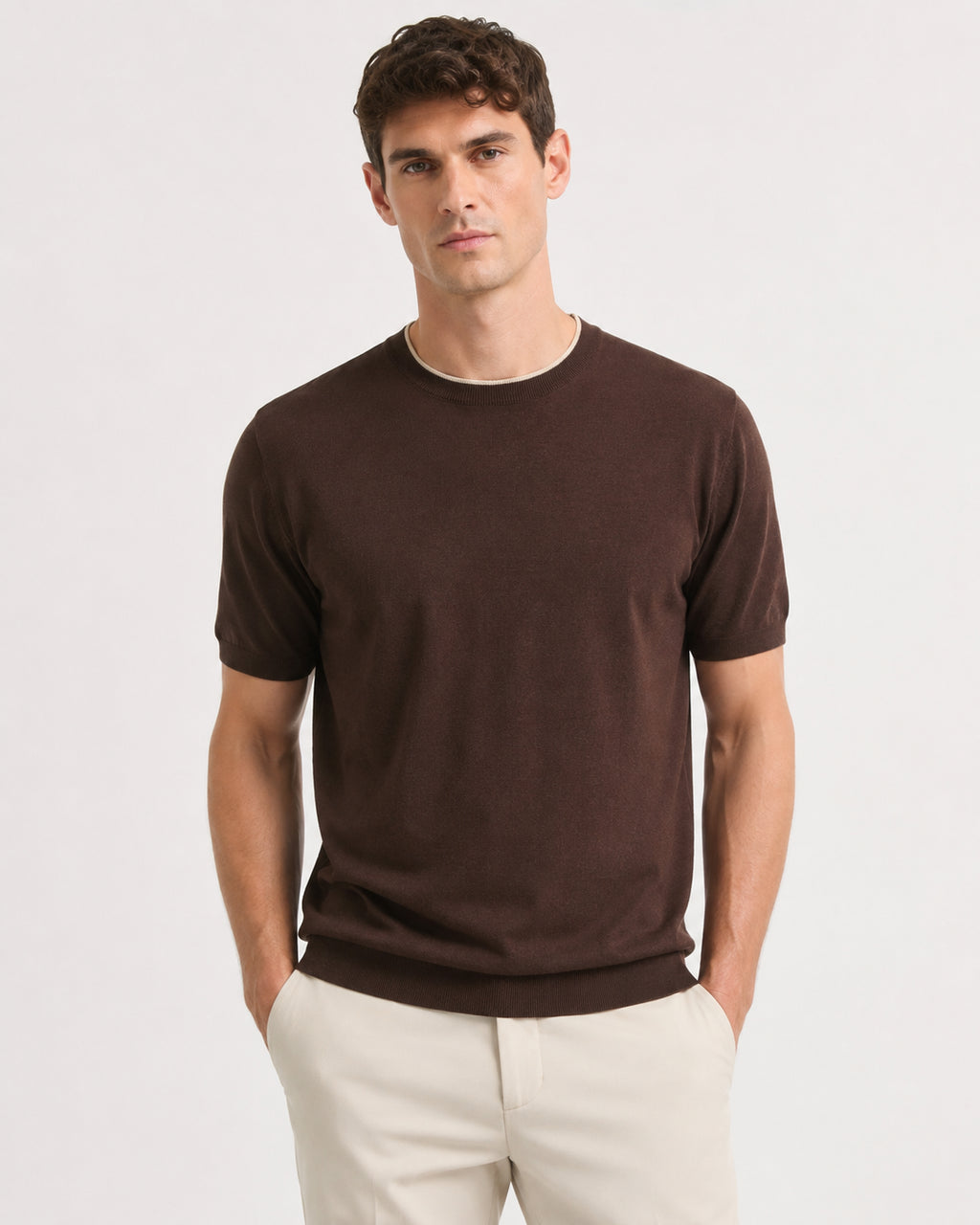 Maglia Girocollo in Cotone Punto Milano
