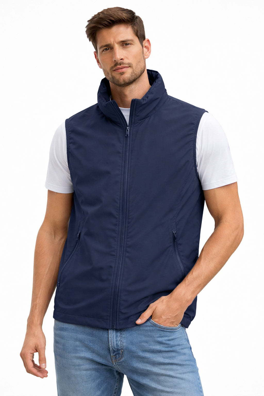 Chaleco sin mangas Punto Milano, tejido ligero premium