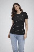 T-Shirt Donna Denny Rose con Logo All Over e Micro