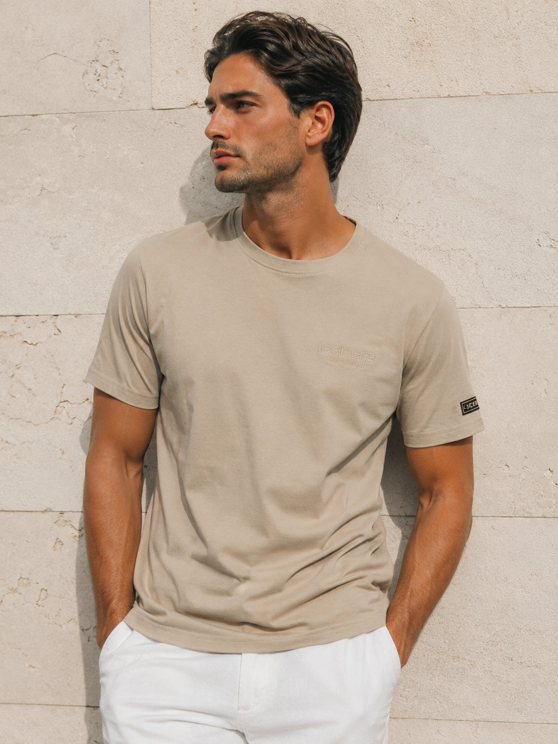T-Shirt Iceberg Beachwear Logo Tono su Tono