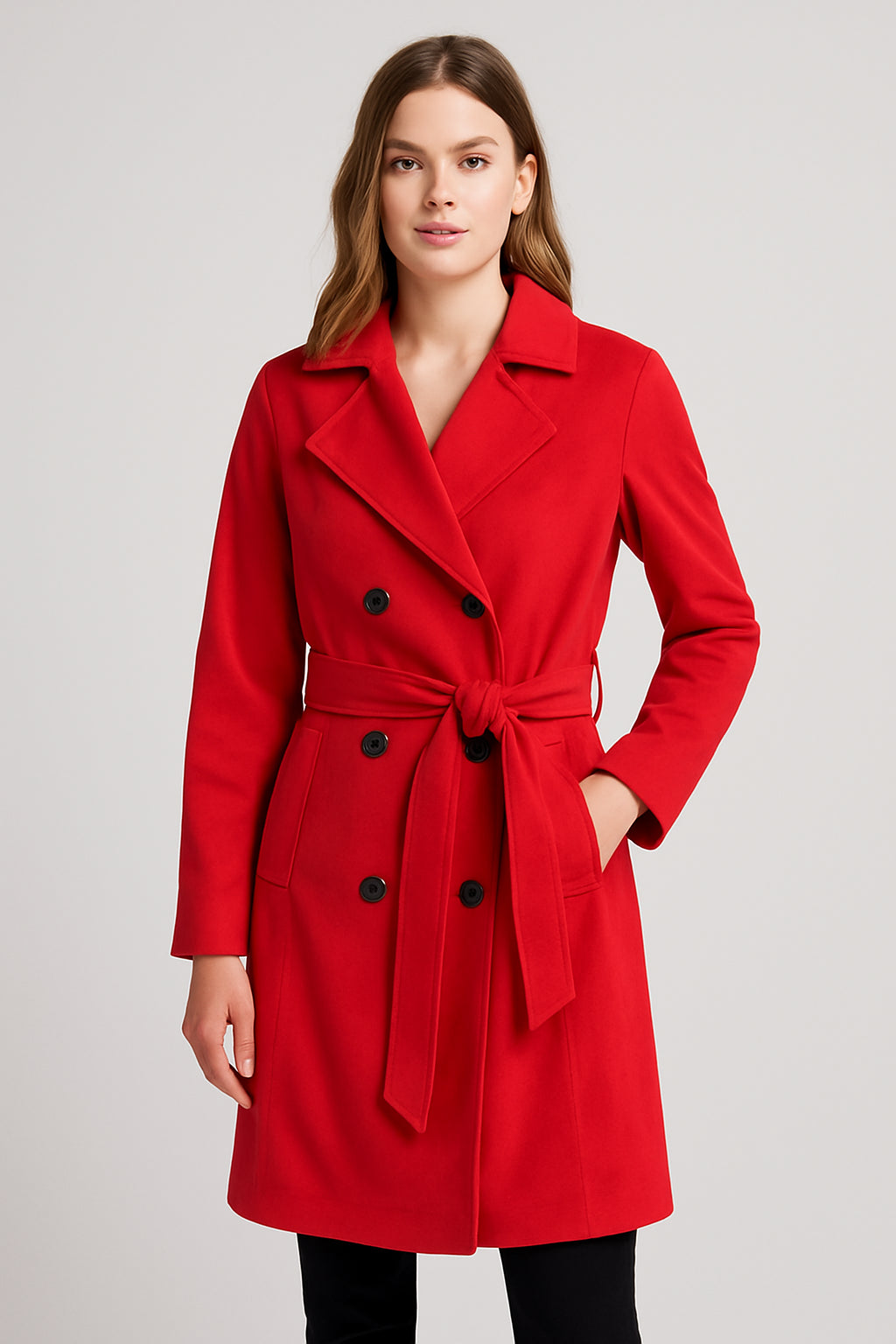 Trench Donna Elegante con Cintura in Vita