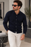 Cardigan Punto Milano Maglia Colletto Tasche