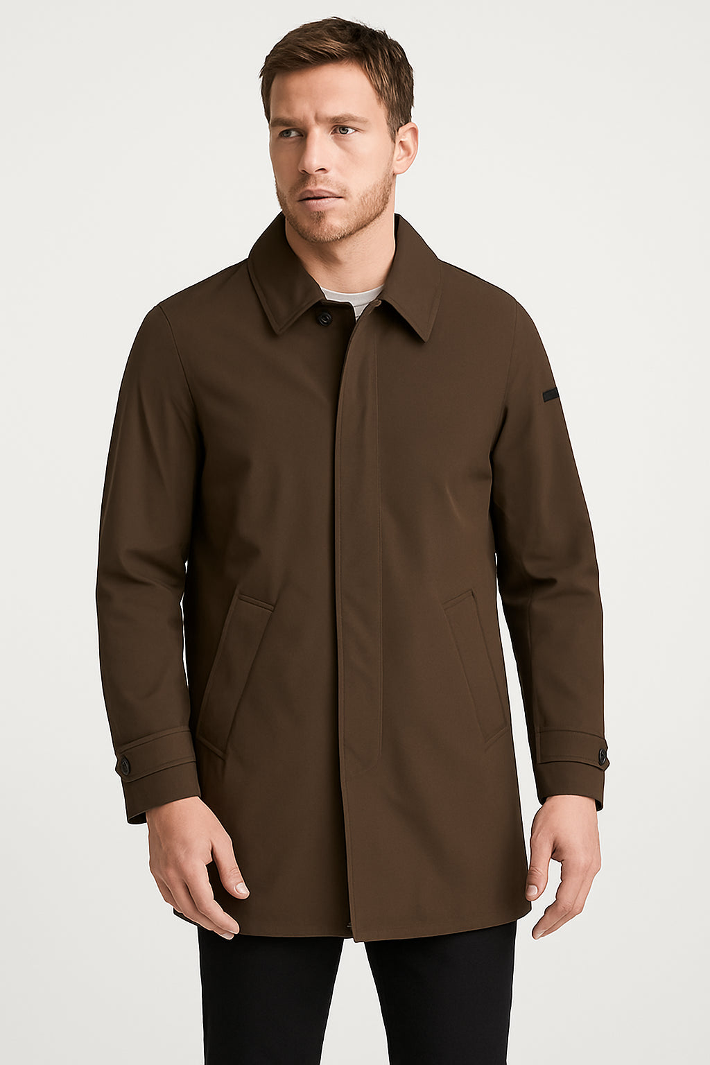 Herren-Trenchcoat elegant mit leichter Fütterung und wasserdichtem Design
