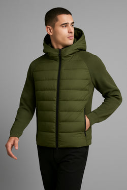 Giubbino Elast Man in green, showcasing sporty design and urban functionality, perfect for cold days.