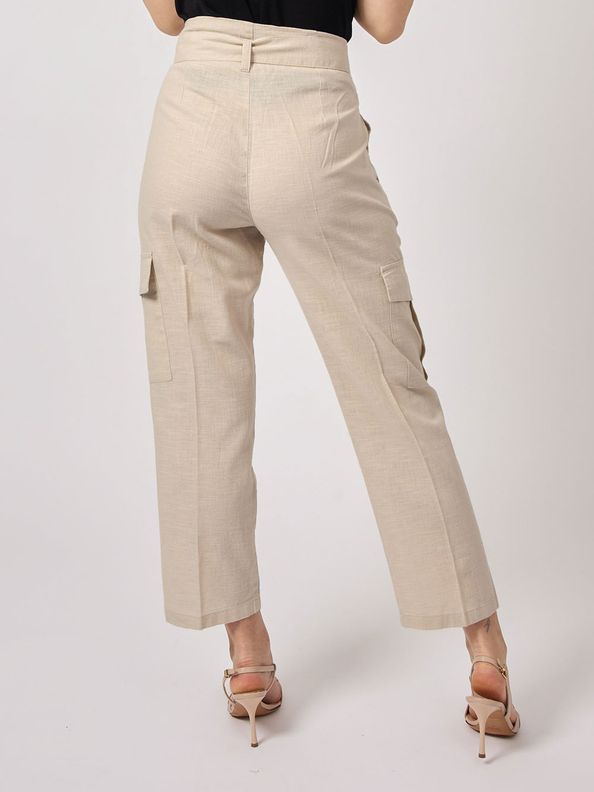 Pantalone Cargo Donna Yes Zee Misto Lino