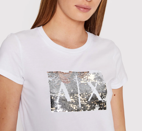 T-Shirt ArmaniExchange Slim Fit Strass