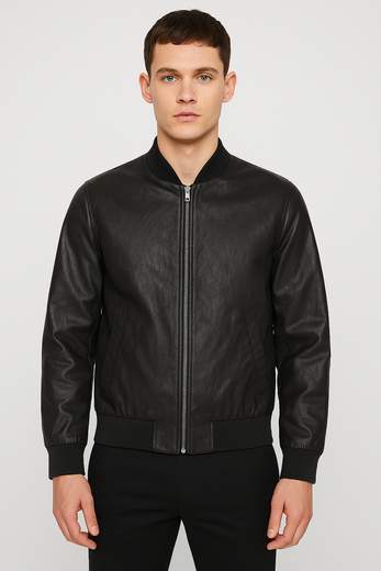Veste en simili cuir de printemps