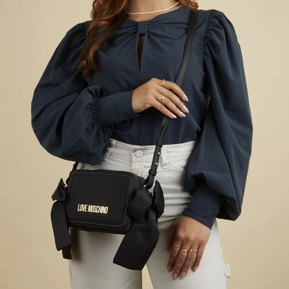 LOVE MOSCHINO Women's Shoulder Bag with Side Bows JC4199PP0HKE100A