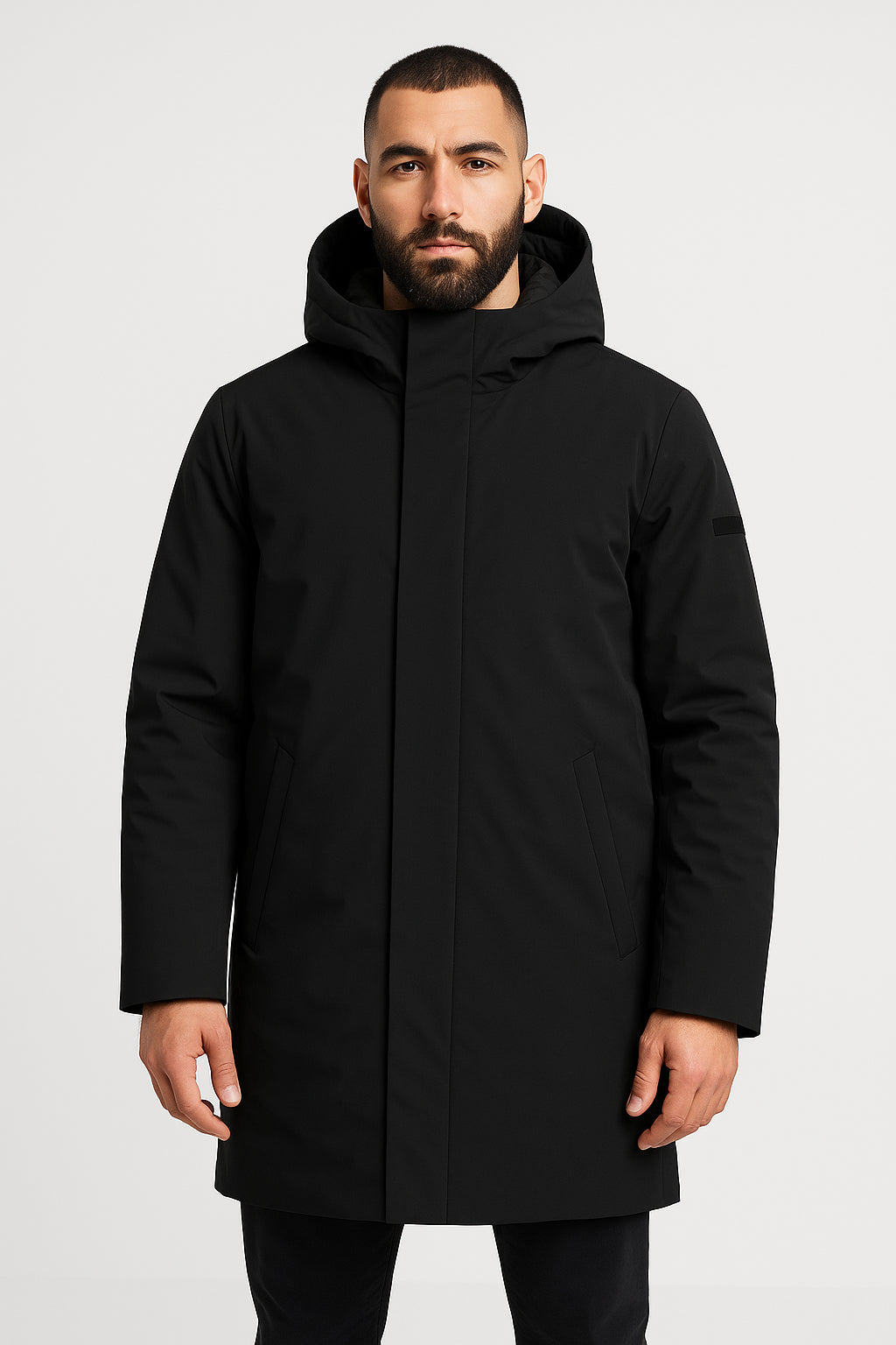 Giubbotto Invernale Uomo Impermeabile con Cappuccio Nero 3XL