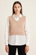 Maglioncino smanicato con camicia integrata Gattinoni 