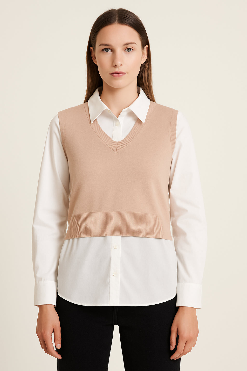 Maglioncino smanicato con camicia integrata Gattinoni 