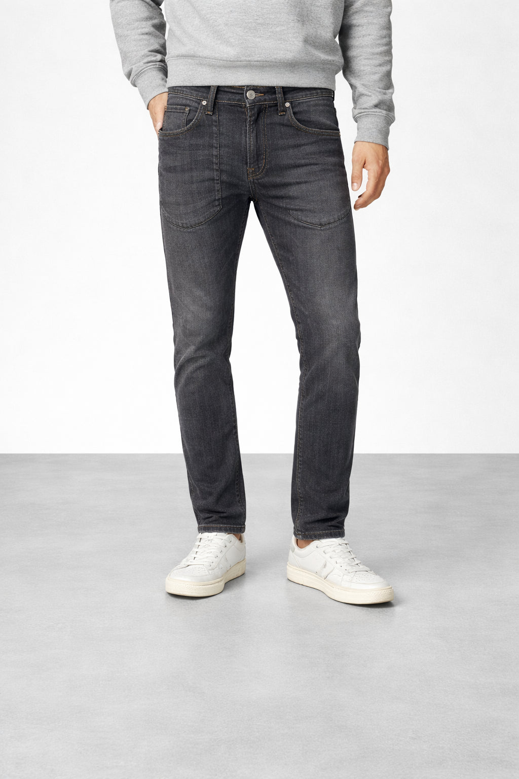 JeckersonJeans Uomo Slim Fit Denim Toppe Frontali e Logo Ricamato