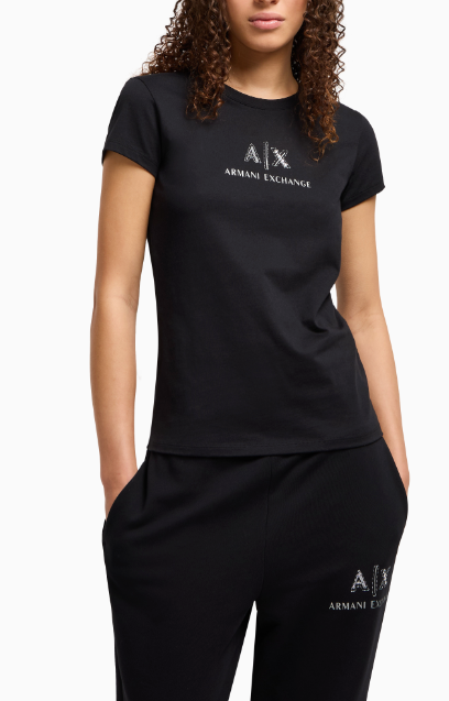 T-Shirt Donna ArmaniExchange Rhinestones