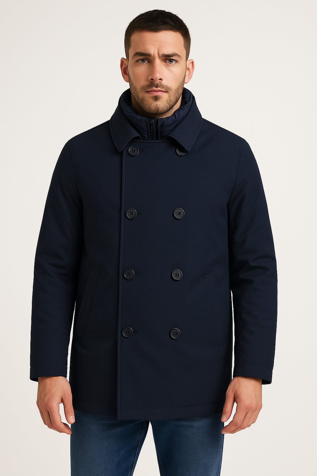 Giubbotto Doppiopetto Uomo Trapuntato Imbottito