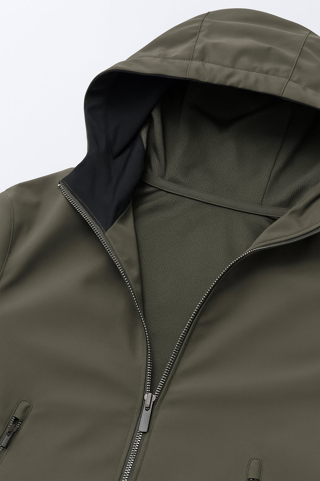 Giacca Antivento Tecnica Estiva con cappuccio regolabile e zip termosaldate in tessuto elastico