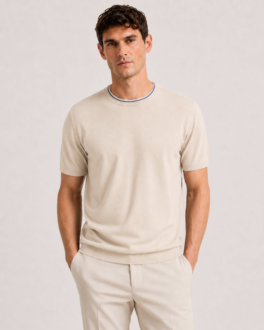 Maglia Girocollo in Cotone Punto Milano