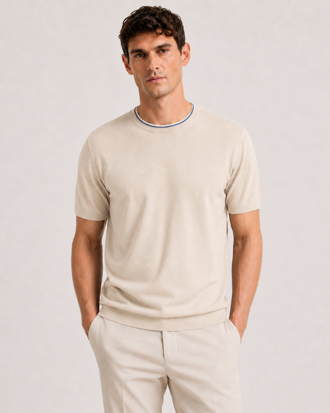 Maglia Girocollo in Cotone Punto Milano