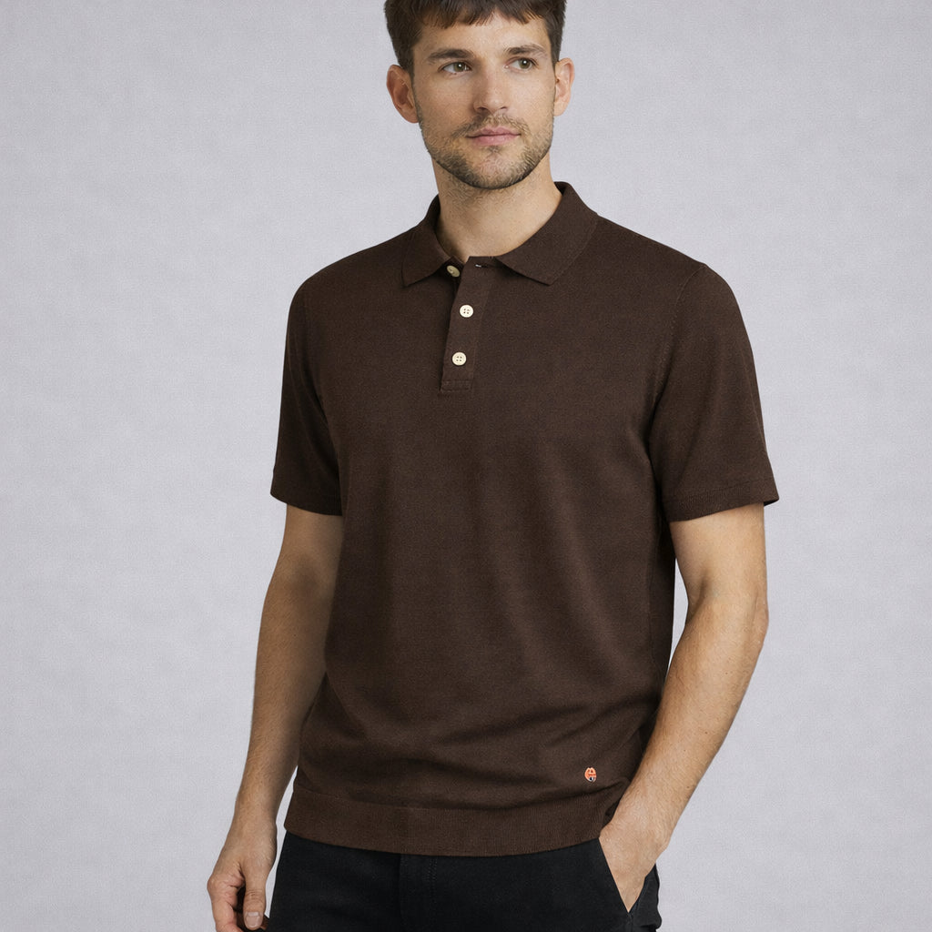Polo en lin mélangé, maille Milano