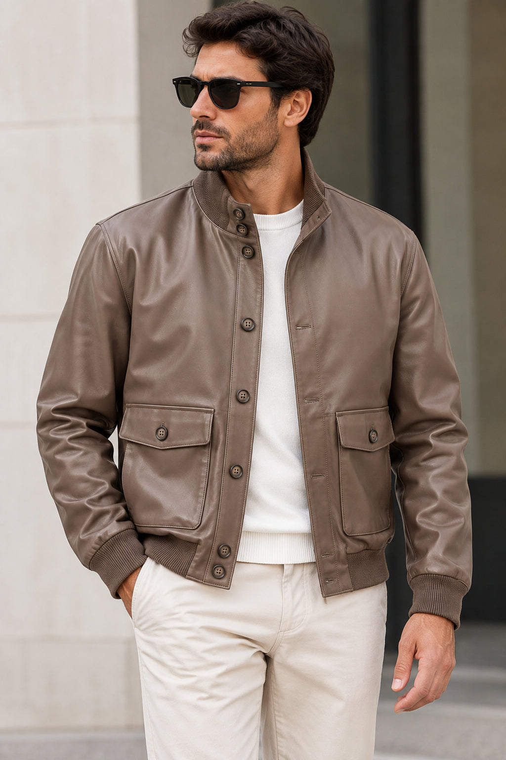 Jacke aus Punto Milano mit Fellfutter innen
